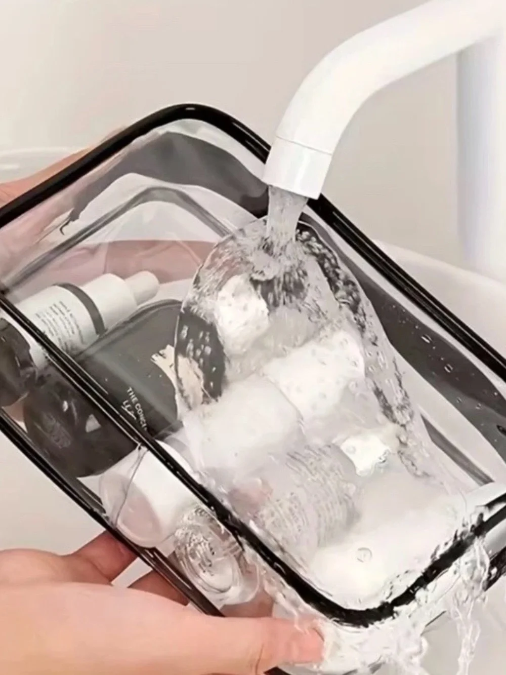 Clear/Black Zippered Waterproof Bag All My Charging sh$$ TSA 3-1-1, 20x15x6cm